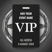 Musikfestival VIP Background Pass Schwarz & Weiß Ausweis