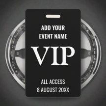Musikfestival VIP Background Pass Schwarz & Weiß