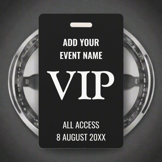 Musikfestival VIP Background Pass Schwarz & Weiß Ausweis