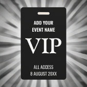 Musikfestival VIP Background Pass Schwarz & Weiß Ausweis