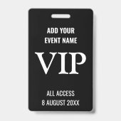 Musikfestival VIP Background Pass Schwarz & Weiß Ausweis (Vorderseite)