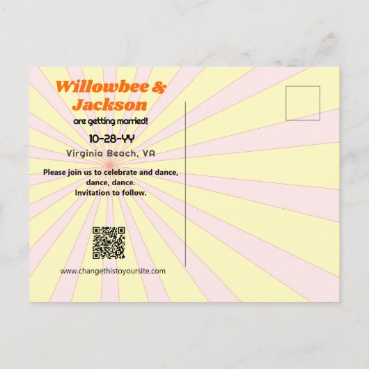 Musikfestivals Save the Date Postkarte (Rückseite)