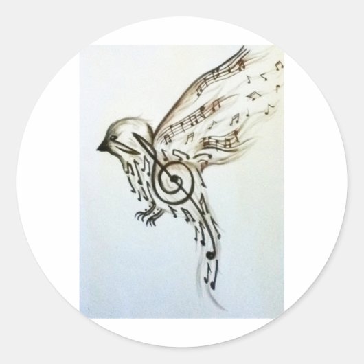 Musikflöten Runder Aufkleber (Vorderseite)