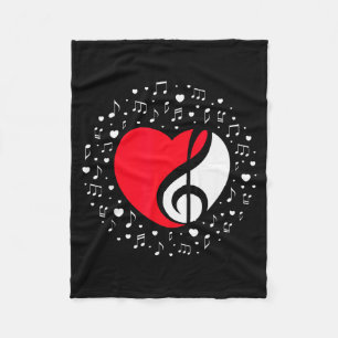 Musikform-Herz für Musiker Valentinstag-Geschenk Fleecedecke