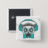 Musikfreund des Lemur-| Button (Vorne & Hinten)