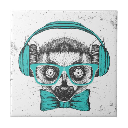 Musikfreund des Lemur-| Fliese (Vorderseite)