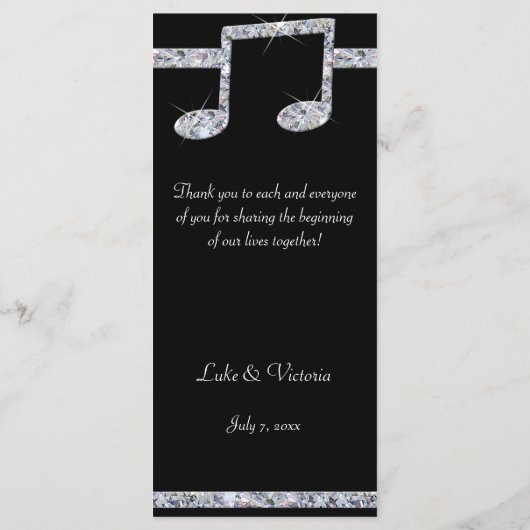 Musikfreunde Diamond Shimmer auf Schwarzer Hochzei Programm (Rückseite)