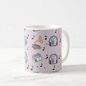 Musikgeräte-Muster Kaffeetasse (VorderseiteRechts)