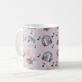 Musikgeräte-Muster Kaffeetasse (Vorderseite Links)