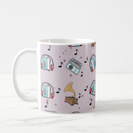 Musikgeräte-Muster Kaffeetasse (Links)