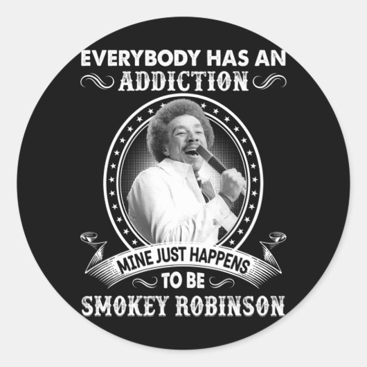 Musikgeschenk meins nur glücklich ist Smokey Robin Runder Aufkleber (Vorderseite)