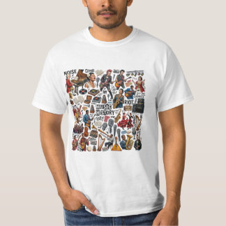 Musikgeschichte & Genres Collage Kunst - Retro, Pu T-Shirt