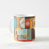 Musikgitarre Piano Farbenfroh Kaffeetasse (Vorderseite Links)