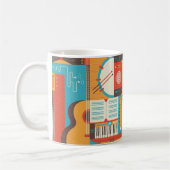 Musikgitarre Piano Farbenfroh Kaffeetasse (Links)