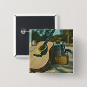 Musikgitarrist liebt Geschenk Button (Vorne & Hinten)