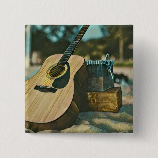 Musikgitarrist liebt Geschenk Button (Vorderseite)