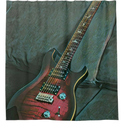 Musikgitarrist liebt Geschenk Duschvorhang (Vorderseite)