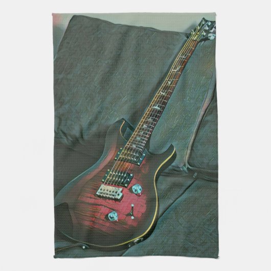 Musikgitarrist liebt Geschenk Geschirrtuch (Vertikal)