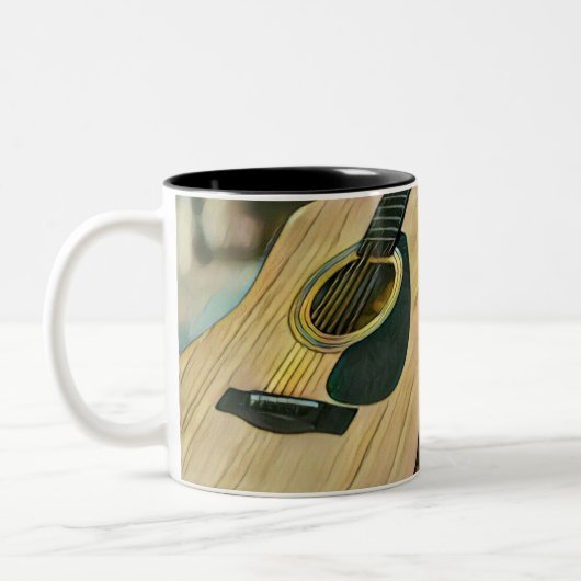 Musikgitarrist liebt Geschenk Zweifarbige Tasse (Links)