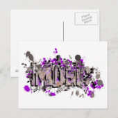 Musikgraffiti-Zeichen lila grau Postkarte (Vorne/Hinten)