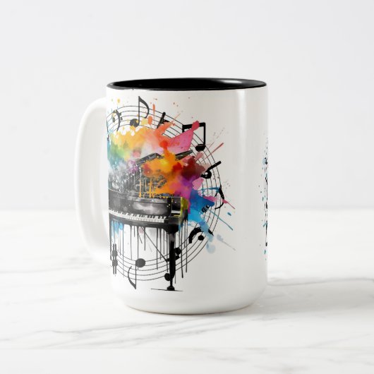 Musikgrafik Zweifarbige Tasse (Vorderseite Links)