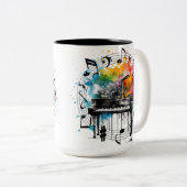 Musikgrafik Zweifarbige Tasse (VorderseiteRechts)