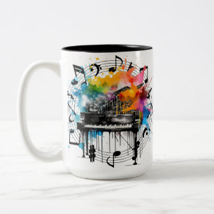 Musikgrafik Zweifarbige Tasse