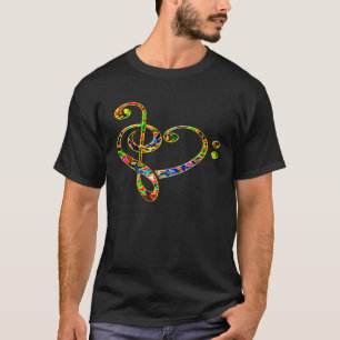 Musikherz-Bass-Klebestreifen Iove Heartbeat T-Shirt