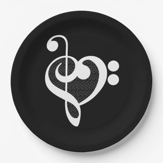 Musikherz - I Liebe Music Pappteller (Vorderseite)