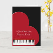 Musikherz-Jubiläum Karte (Gelbe Blume)