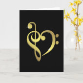 Musikherz-Liebe des dreifachen Clef und des Karte (Gelbe Blume)