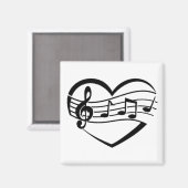 Musikherz Magnet (Vorderseite/Rückseite)