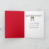 Musikherz mit Klaviertasten Jubiläum Karte (Innenseite)