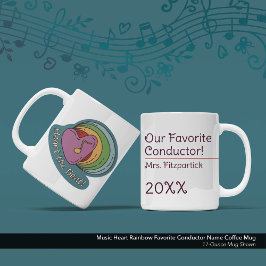 Musikherz Rainbow Favoritenname Kaffeetasse