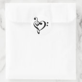 Musikherz Runder Aufkleber (Tasche)