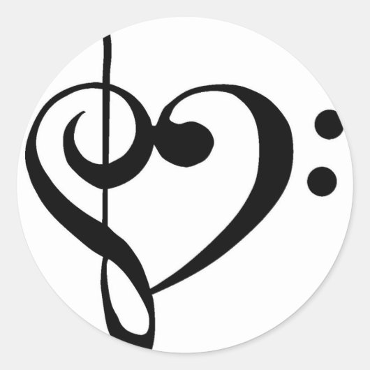Musikherz Runder Aufkleber (Vorderseite)