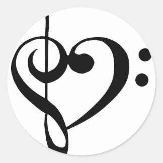 Musikherz Runder Aufkleber