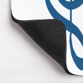Musikherz Treble Bass Clef Herz - Klassisches Blau Mousepad (Ecke)