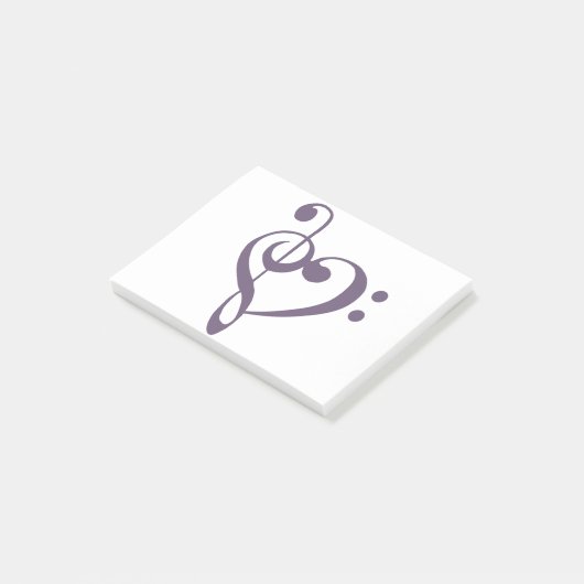 Musikherz Treppenhaus Bass Clef Herz - Kreislauf Post-it Klebezettel (angewinkelt)