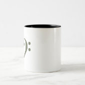 Musikherz Treppenhaus Bass Clef Herzstück - Chive Zweifarbige Tasse (Mittel)