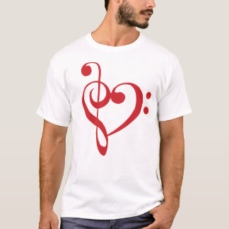 Musikherz Treppenhaus Bass Clef Herzstück T-Shirt