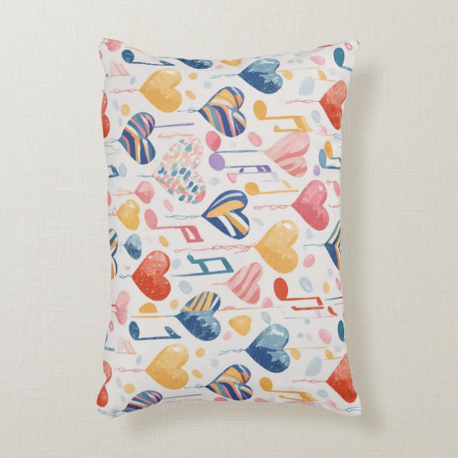 Musikherzen Dekokissen (Vorderseite(Vertikal))