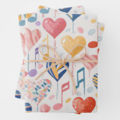 Musikherzen-Packpapier Geschenkpapier Set (Beispiel)