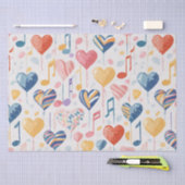 Musikherzen-Papiertaschentuch Seidenpapier (Handwerk)