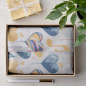 Musikherzen-Papiertaschentuch Seidenpapier (Geschenk)