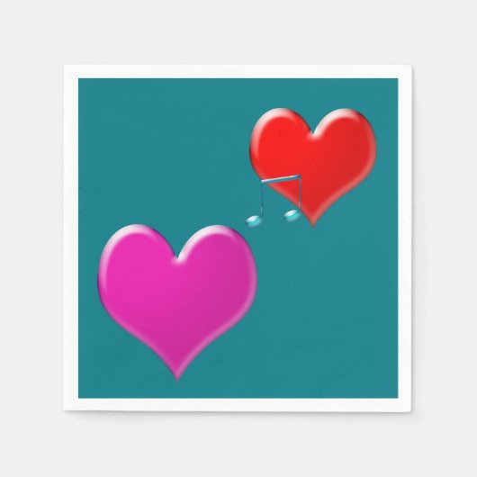 Musikherzen Serviette (Vorderseite)