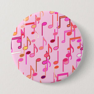 Musikhinweise drucken - rosa, mehrfarbig button