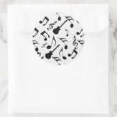 Musikhinweise - Notendesign Runder Aufkleber (Tasche)