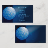 Musikindustrie-Karte - blauer Disco-Ball Visitenkarte (Vorne/Hinten)