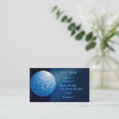 Musikindustrie-Karte - blauer Disco-Ball Visitenkarte (Stehend Vorderseite)